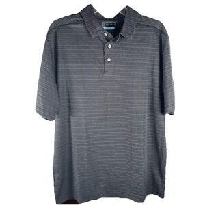 PGA Tour‎ Polo Golf Shirt Size L Grey Lightweight Collar Short Sleeve